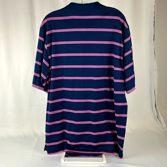 Jack Nicklaus Legacy Short Sleeve Golf Polo Shirt Size Large Navy Pink White - Picture 2 of 13
